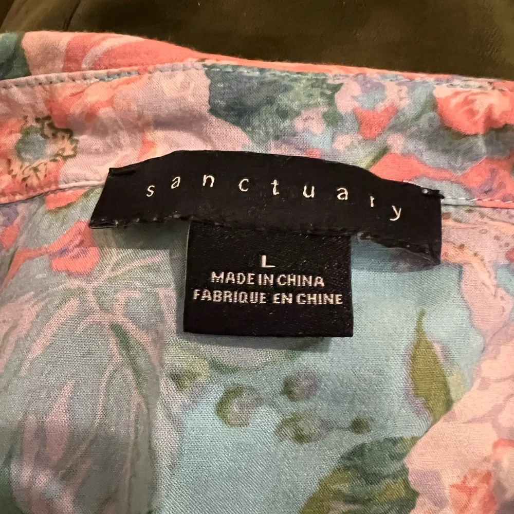 Sanctuary Floral Button-Up Pajama Set in Aqua and Coral - Picture 2 of 5